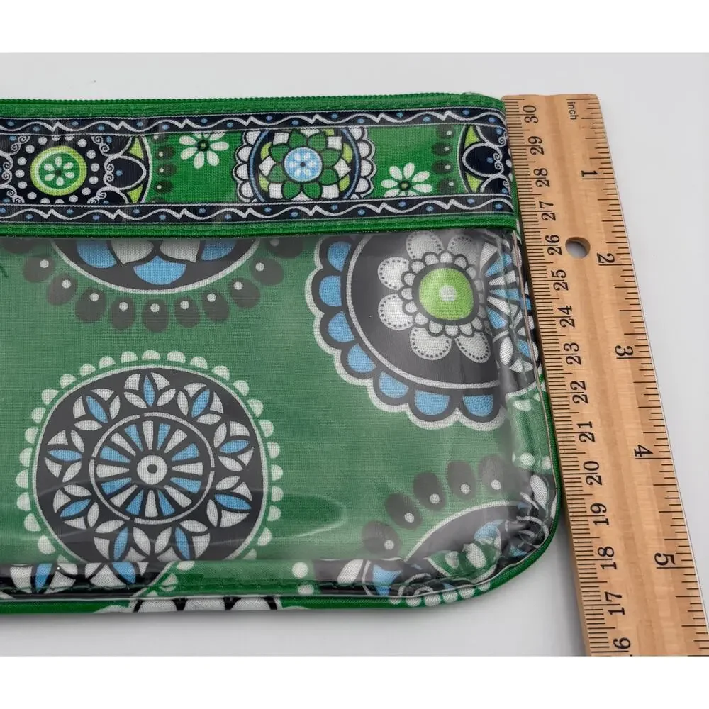 Vera Bradley Cupcakes Green Wristlet Zip Cosmetic Travel Clutch Retired Print - Picture 7 of 7